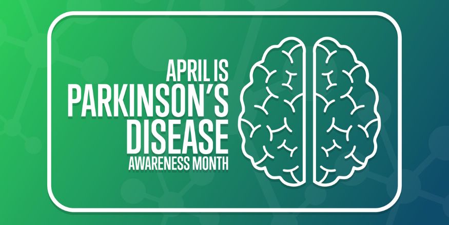 Parkinson's Disease Awareness Month (April) icon with human brain